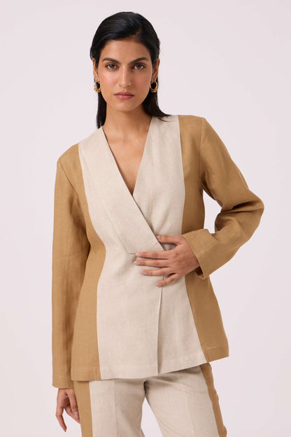 Dimtri Linen Panelled Jacket