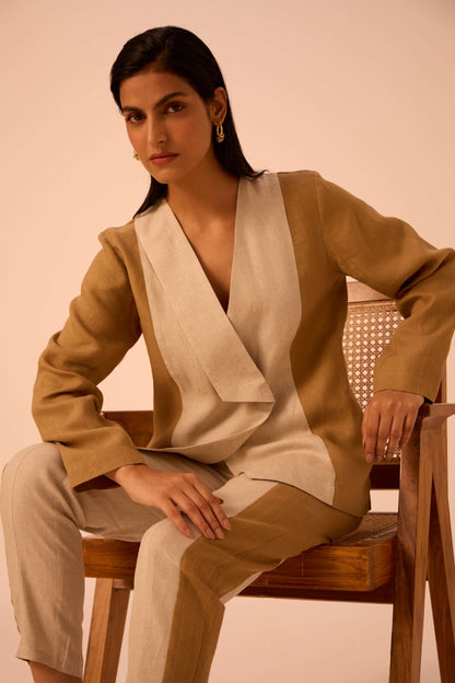 Dimtri Linen Panelled Jacket