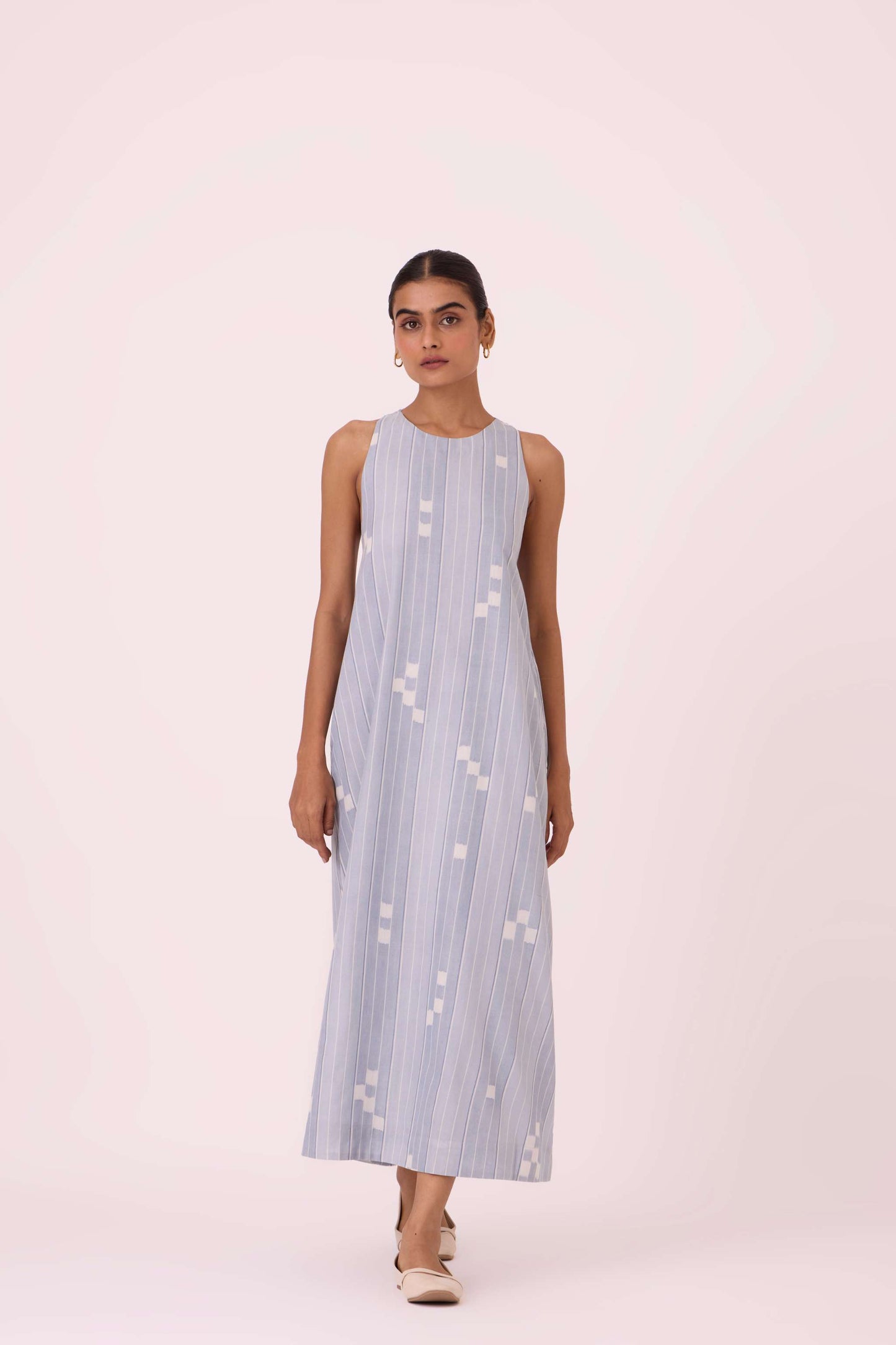 Amaran Blue Ikat Maxi Dress