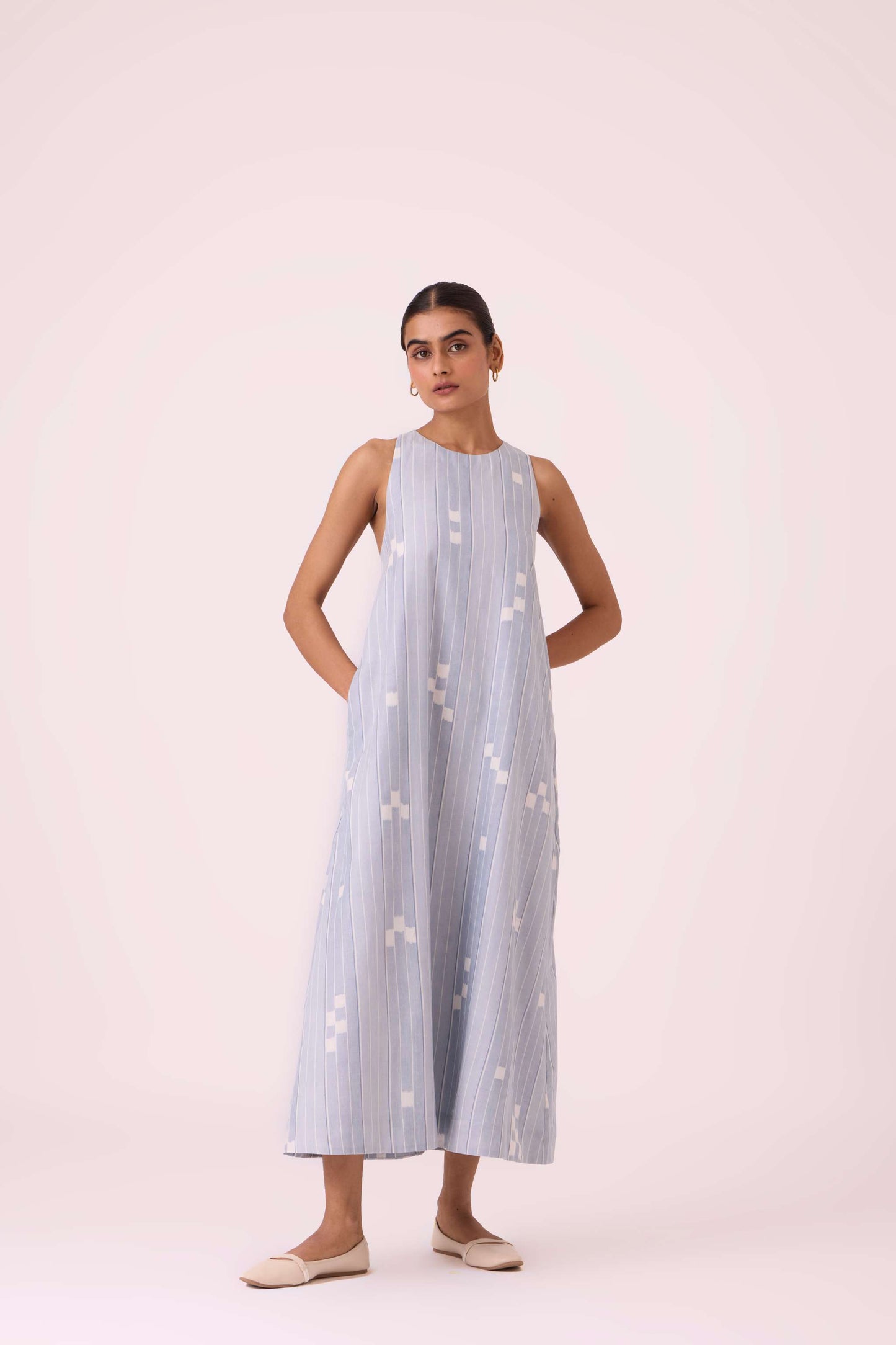 Amaran Blue Ikat Maxi Dress