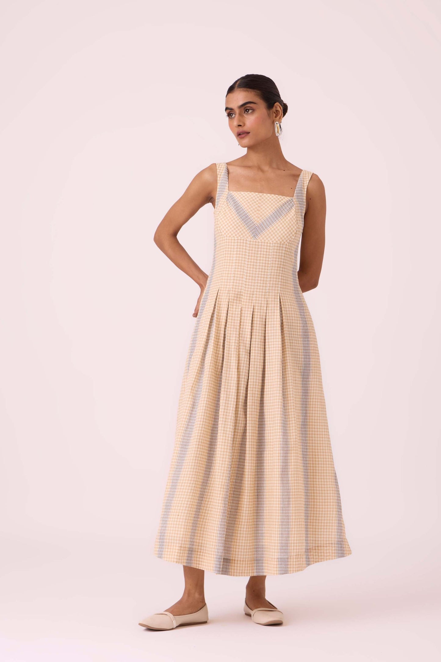 Bosie Beige Handwoven Dress