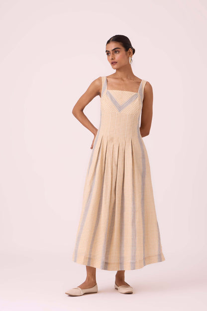 Bosie Beige Handwoven Dress