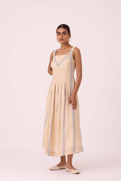 Bosie Beige Handwoven Dress