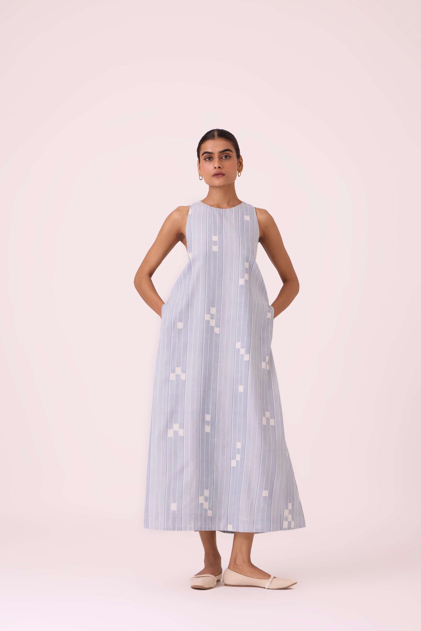 Amaran Blue Ikat Maxi Dress