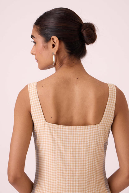 Bosie Beige Handwoven Dress