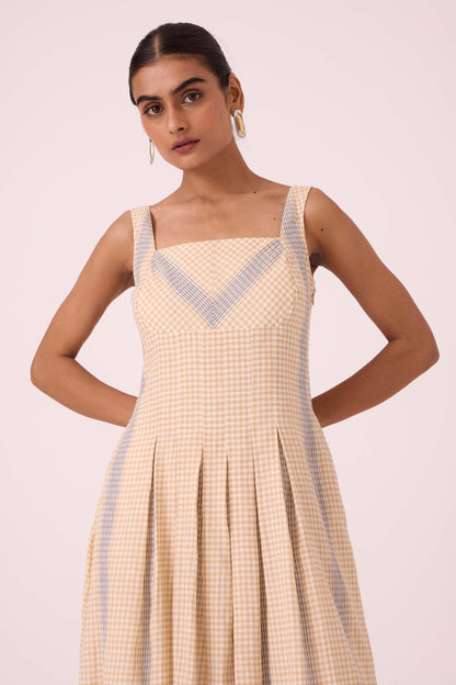 Bosie Beige Handwoven Dress