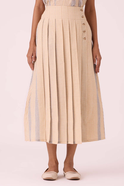 Mikhail Beige Handwoven Skirt