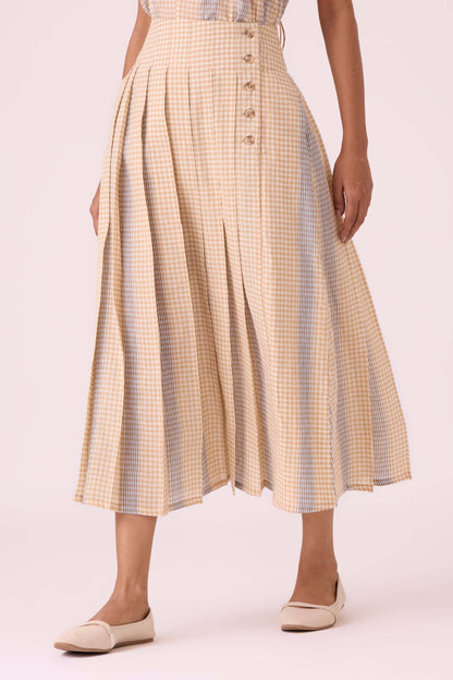 Mikhail Beige Handwoven Skirt