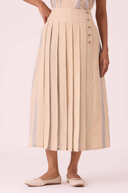 Mikhail Beige Handwoven Skirt