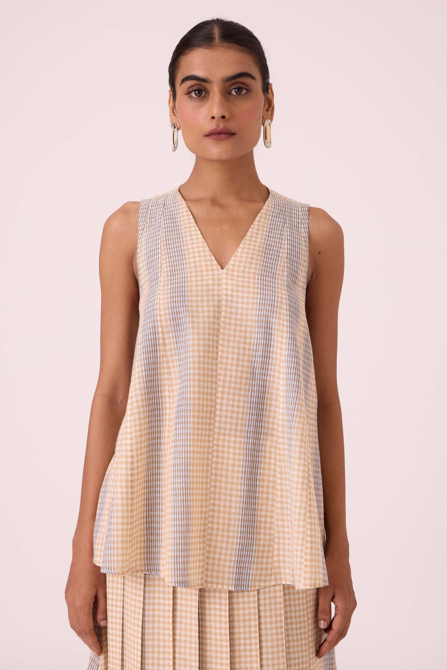 Nastasya Beige Handwoven Top