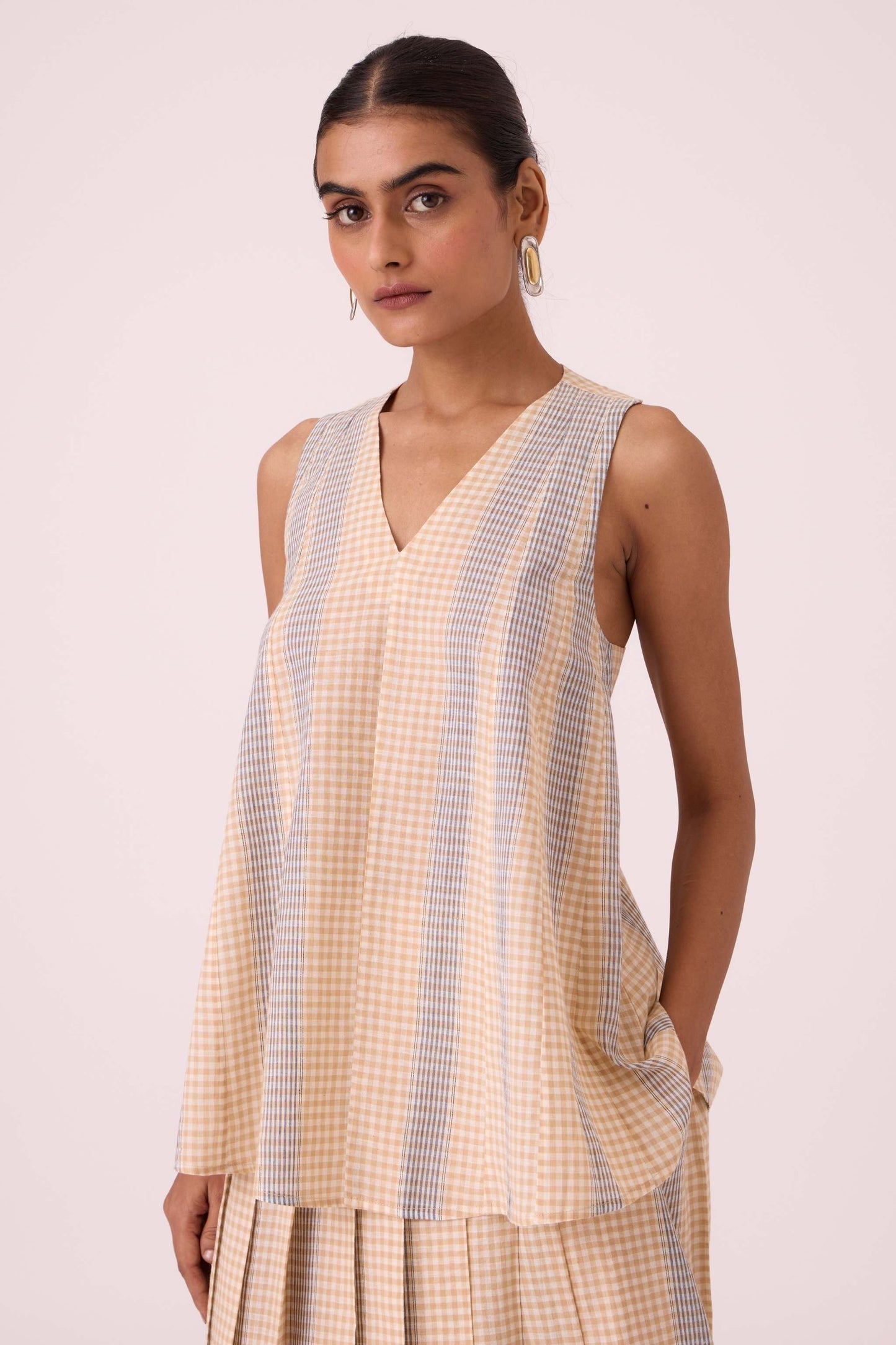 Nastasya Beige Handwoven Top