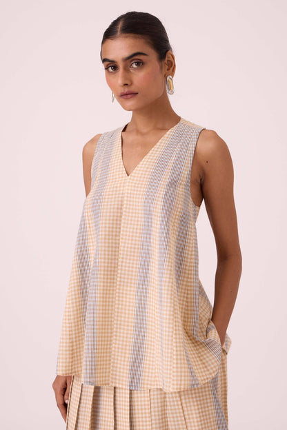 Nastasya Beige Handwoven Top