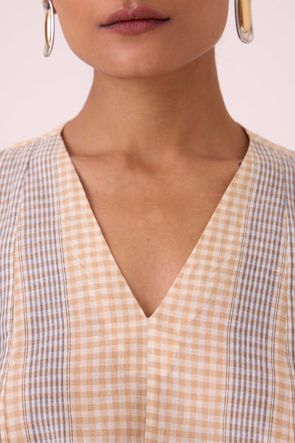 Nastasya Beige Handwoven Top