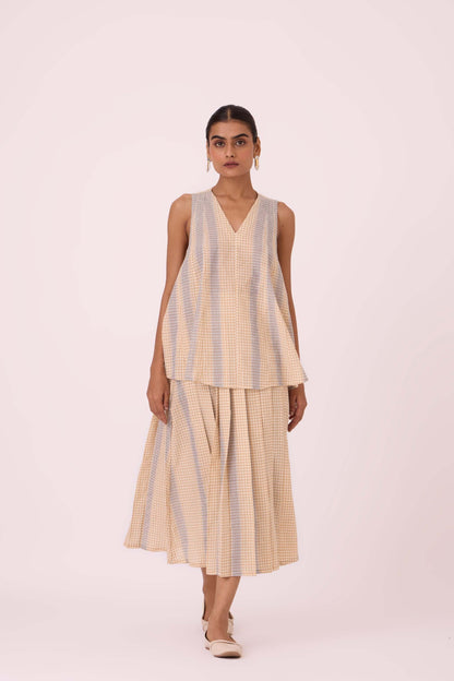 Nastasya Beige Handwoven Top
