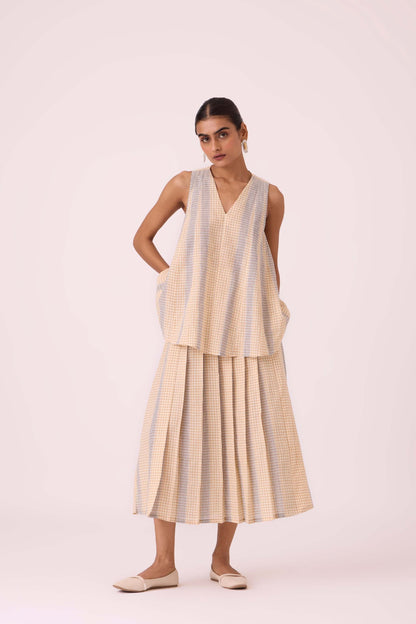 Mikhail Beige Handwoven Skirt
