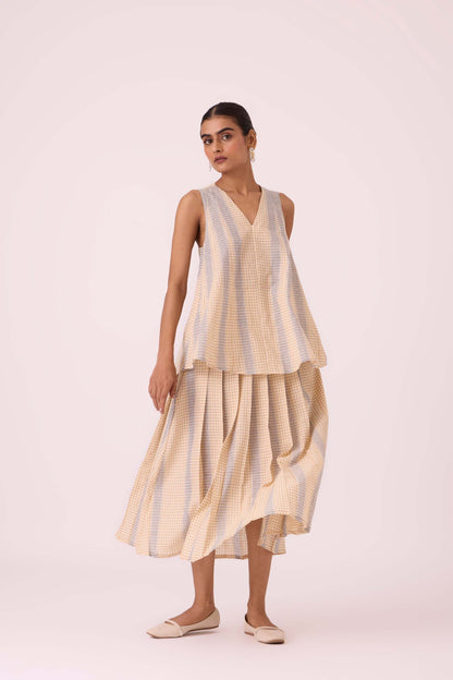 Mikhail Beige Handwoven Skirt