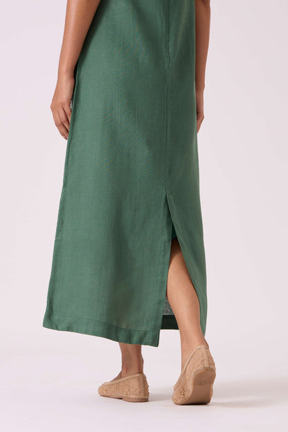Pierre Green Linen Dress