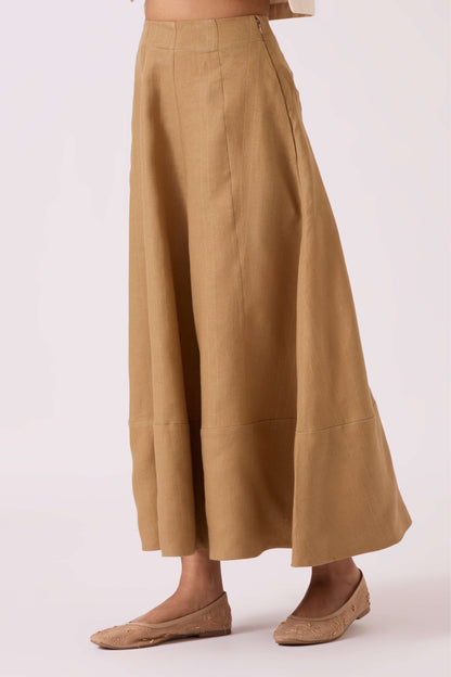 Marner Tan Linen Skirt