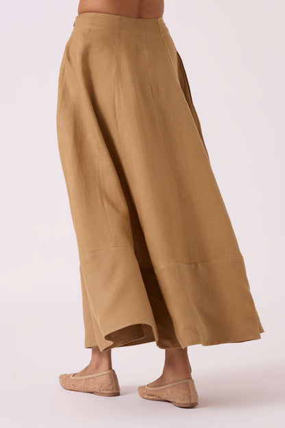 Marner Tan Linen Skirt