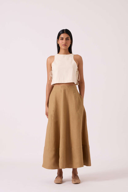 Marner Tan Linen Skirt