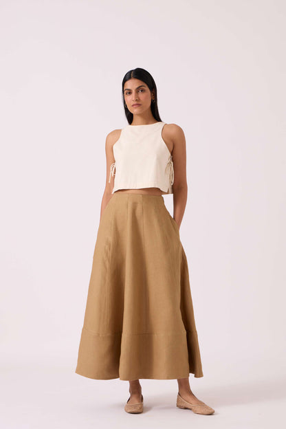 Marner Tan Linen Skirt