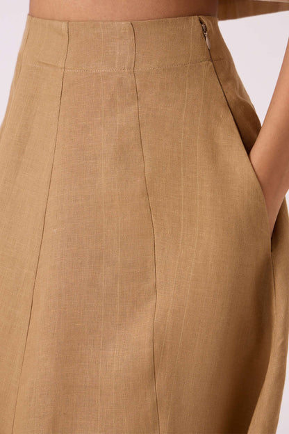 Marner Tan Linen Skirt