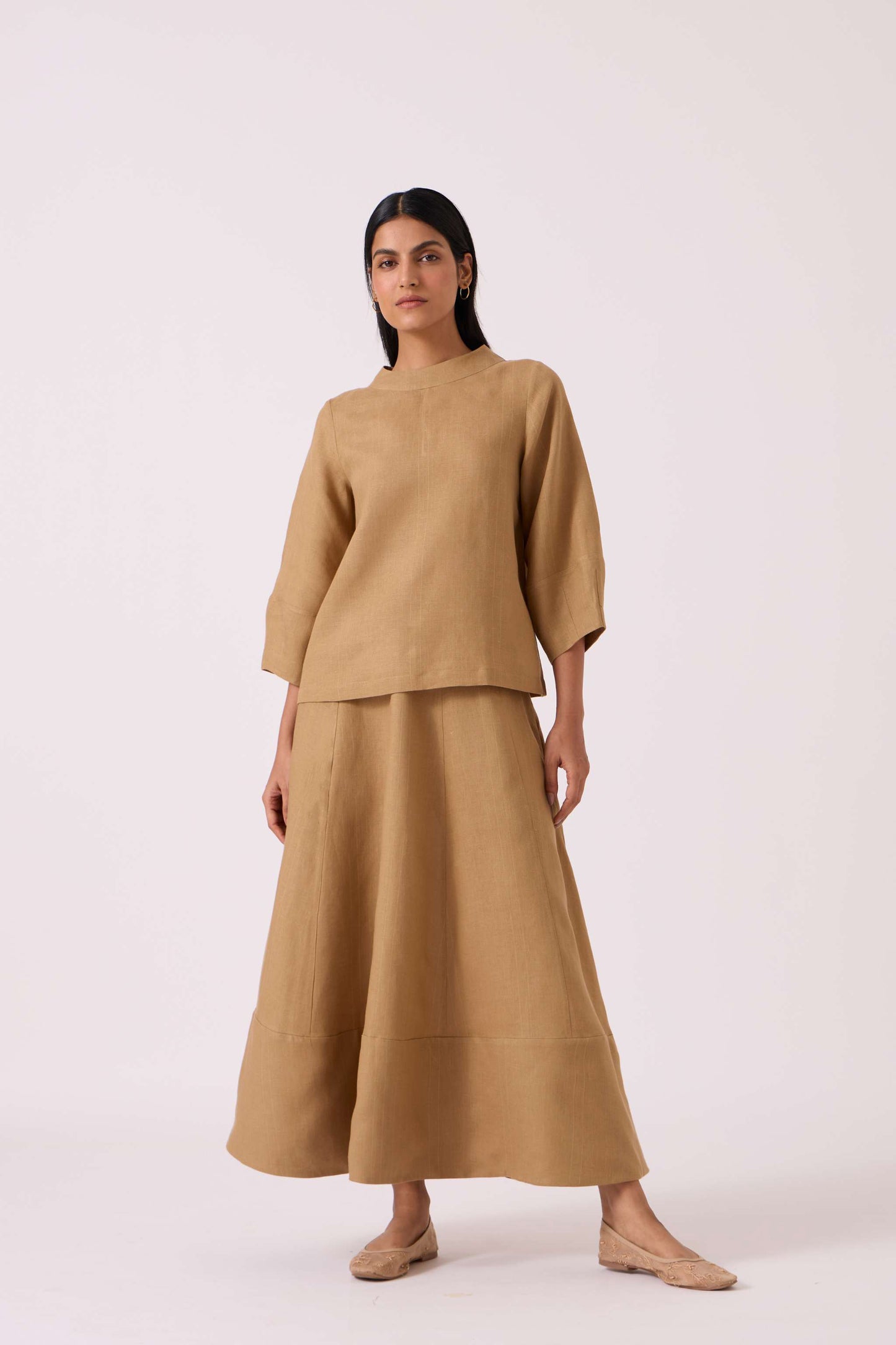 Marner Tan Linen Skirt