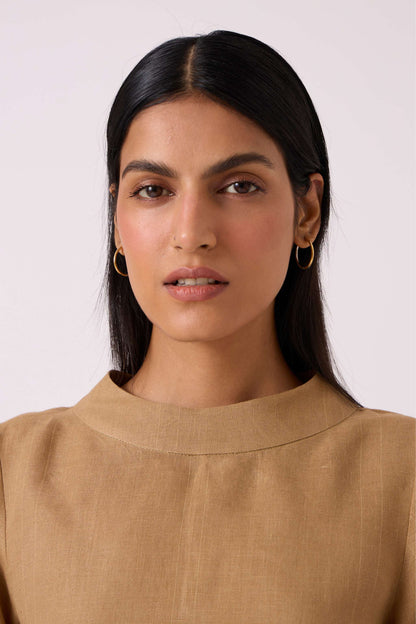Bertie Tan Linen Top