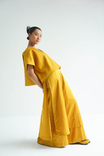 Karashi Quilted Top With Drape Trouser