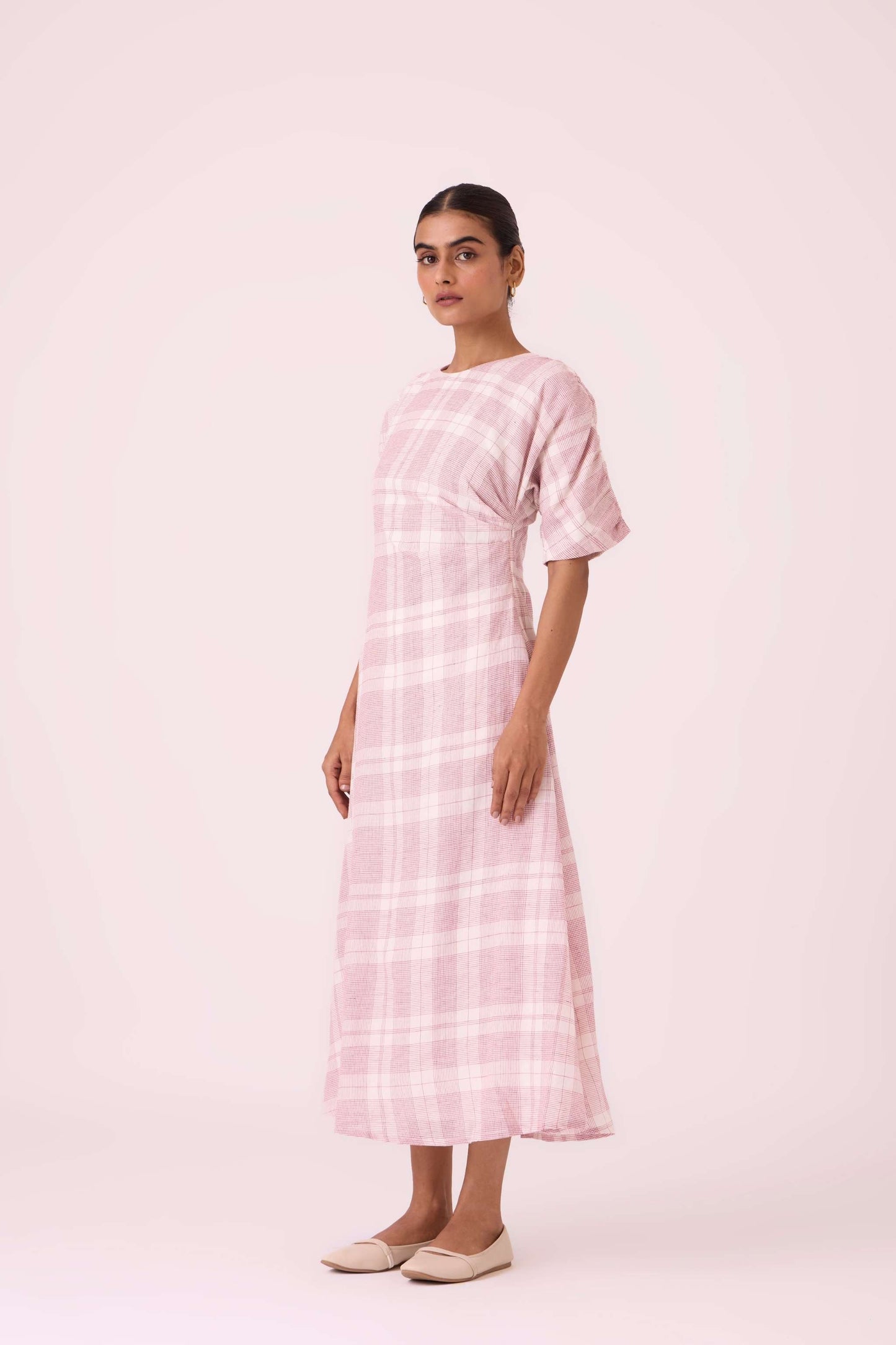 Pine Checkered Handwoven Dress