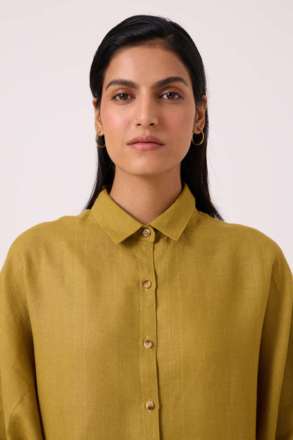 Perico Olive Linen Shirt