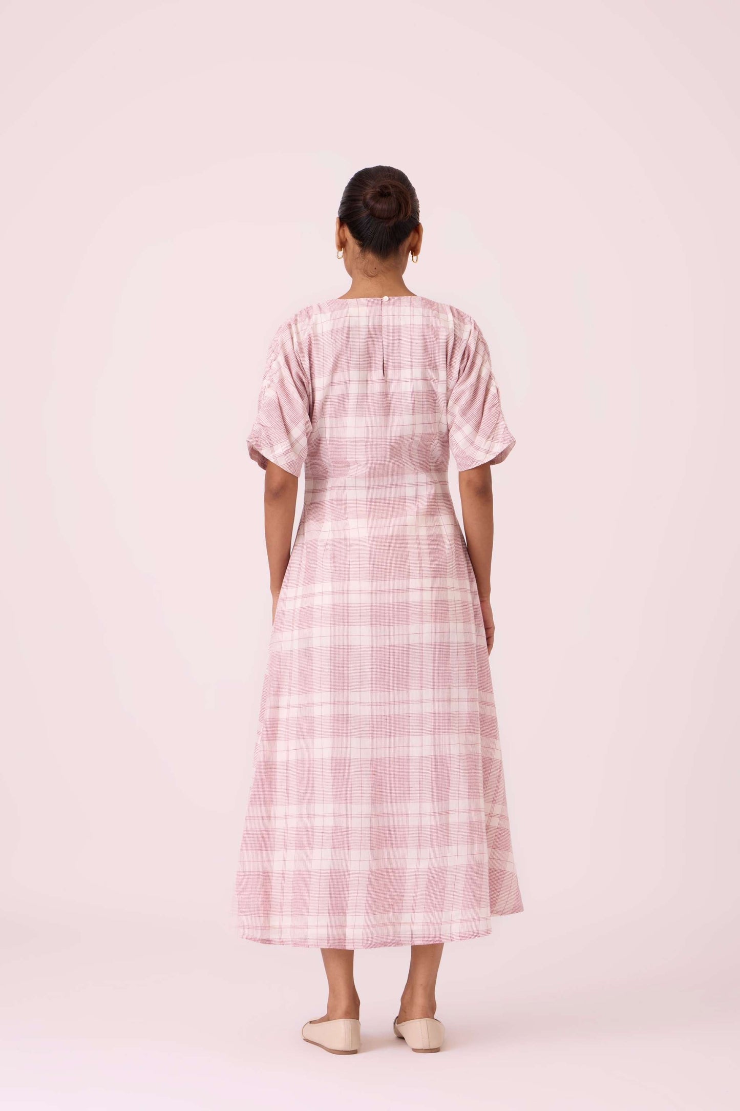 Pine Checkered Handwoven Dress