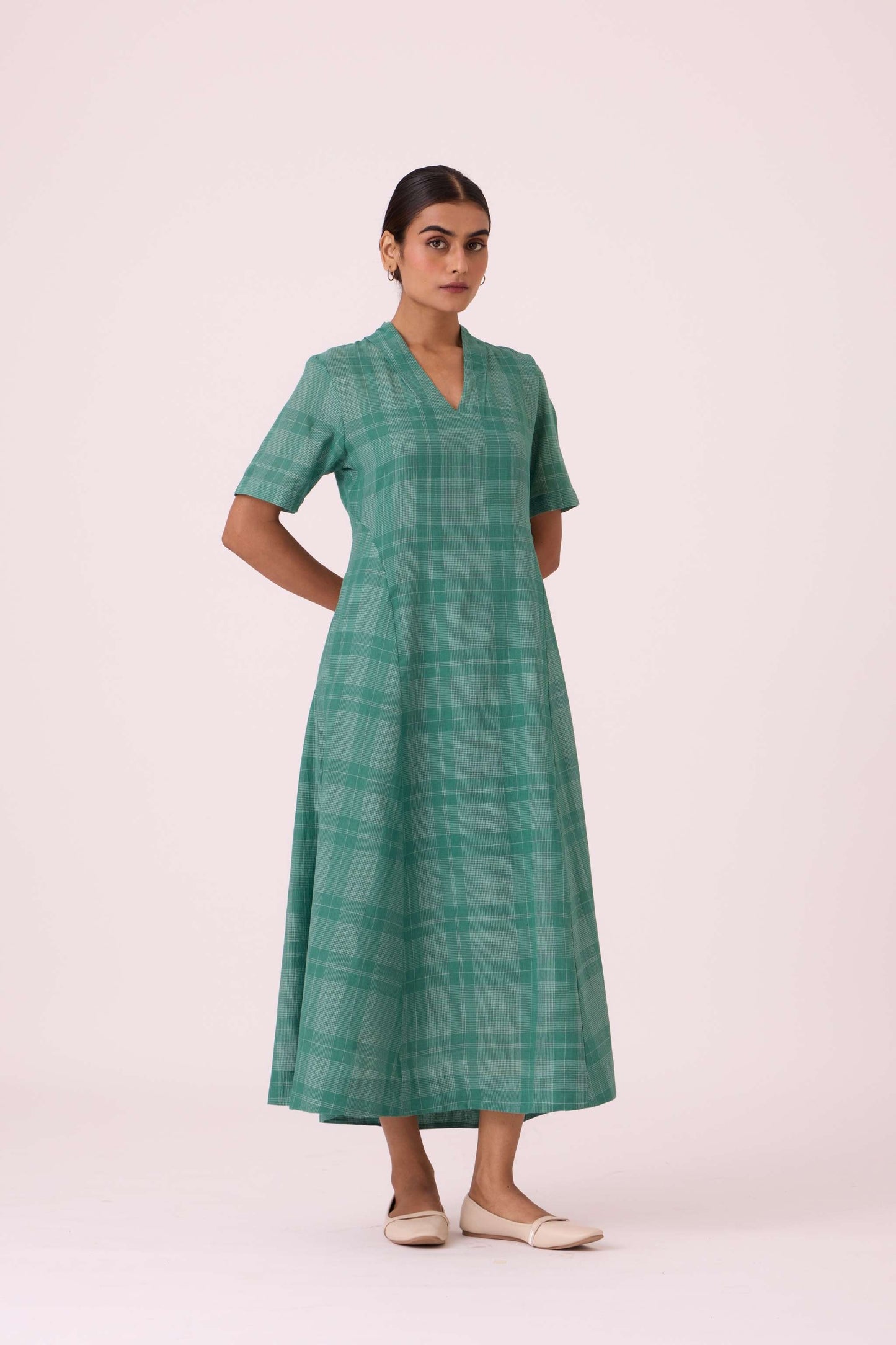 Clover Green Handwoven Dress