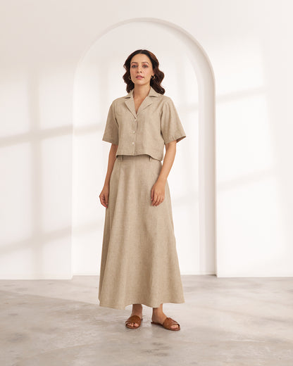 The Sand Beige Hemp Cropped Shirt