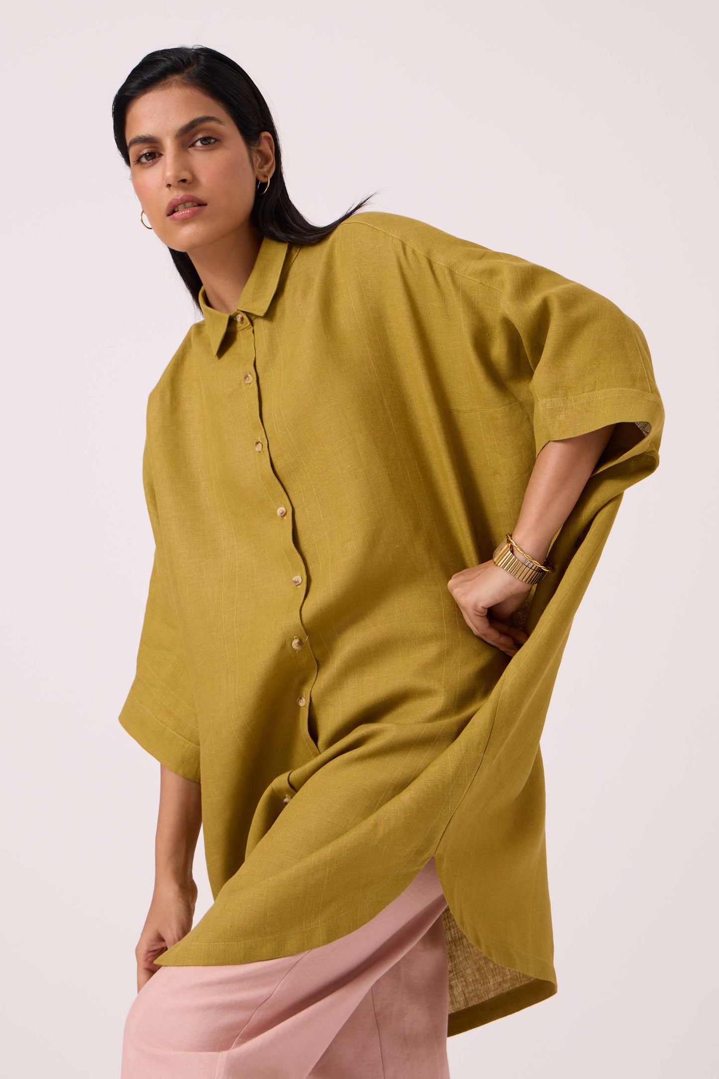 Perico Olive Linen Shirt