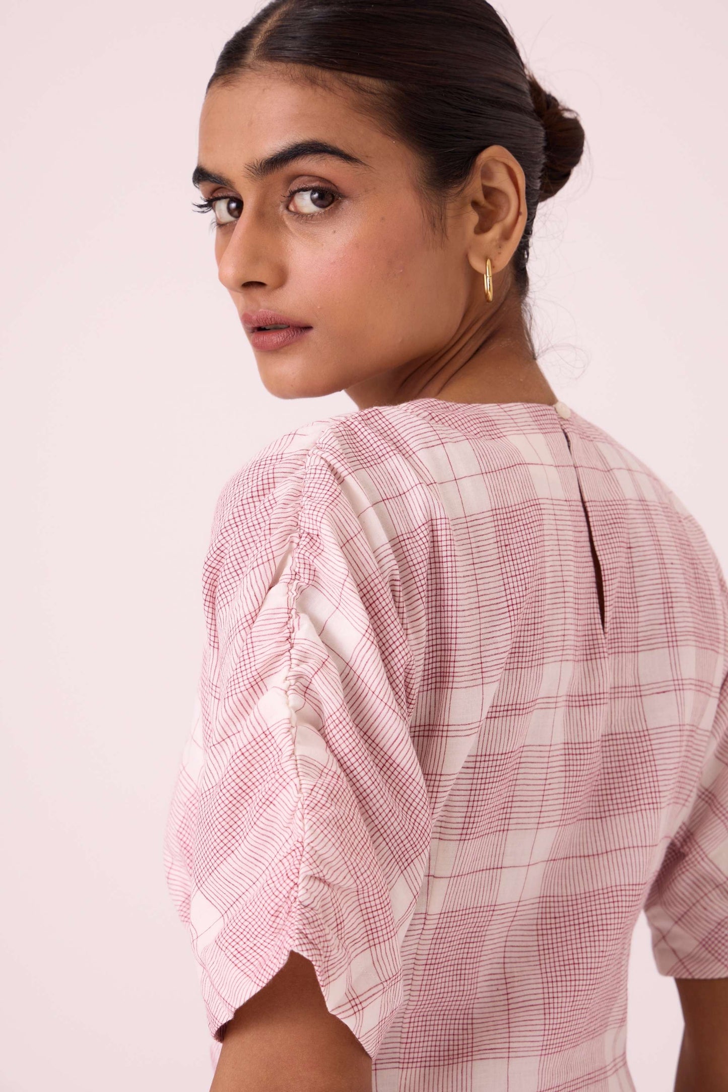 Pine Checkered Handwoven Dress