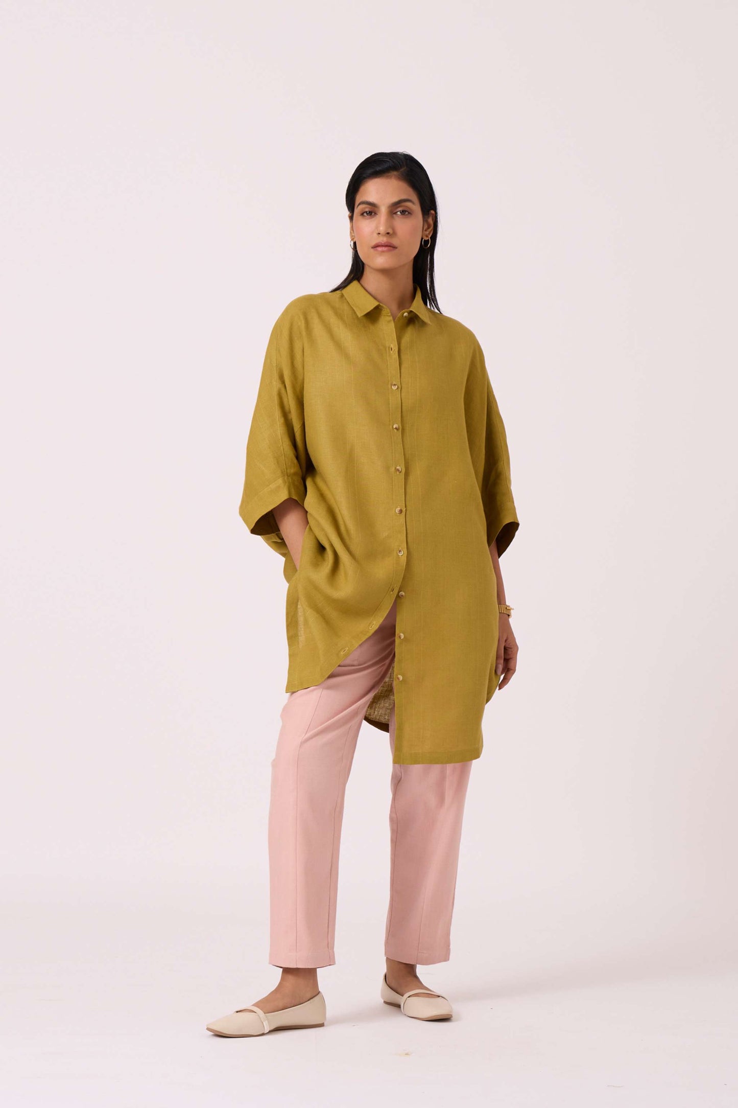 Perico Olive Linen Shirt