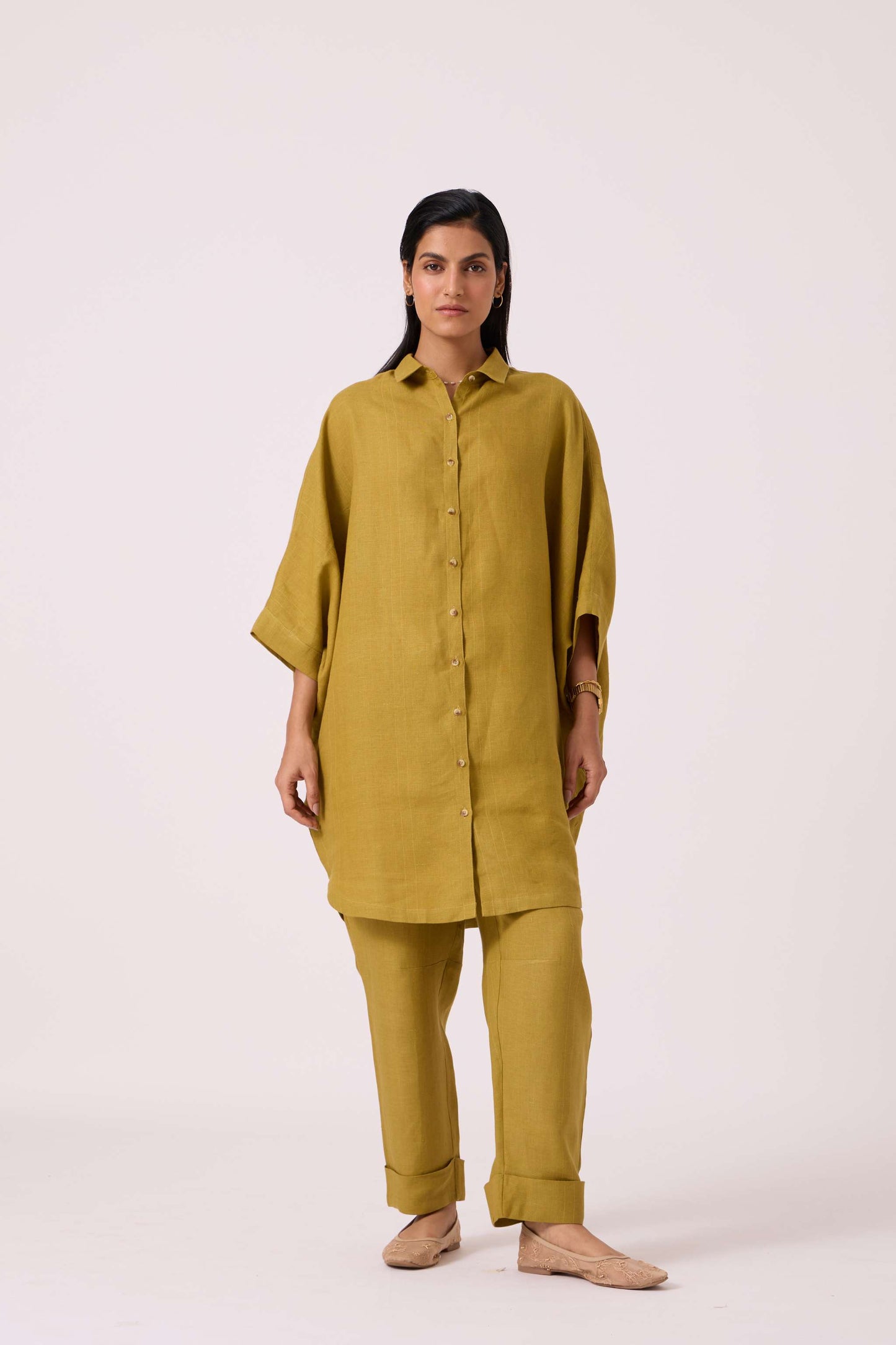 Perico Olive Linen Shirt