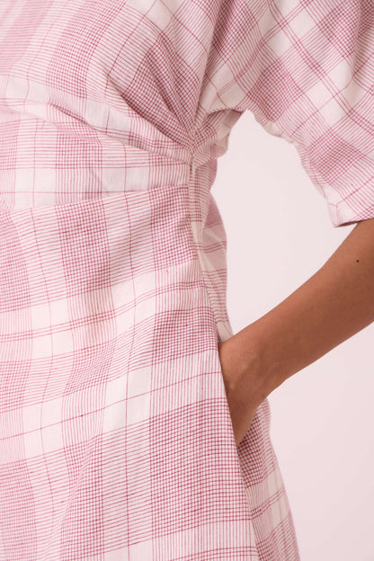 Pine Checkered Handwoven Dress