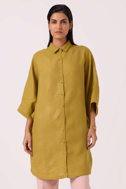 Perico Olive Linen Shirt