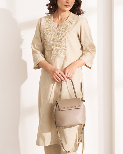 The Sand Beige Hemp Kurta & Pants Set