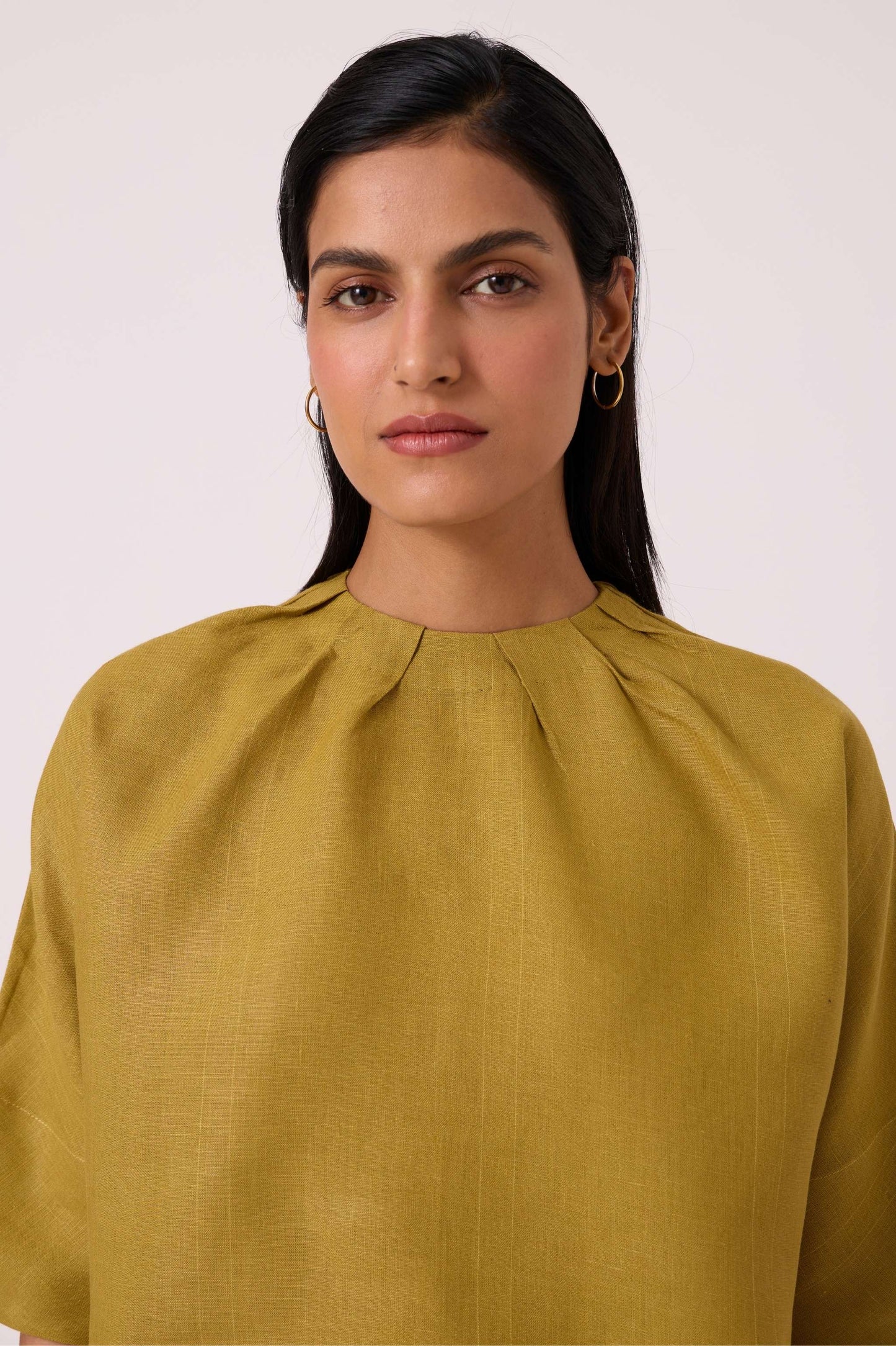 Bourne Olive Linen Top