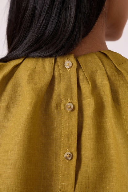 Bourne Olive Linen Top