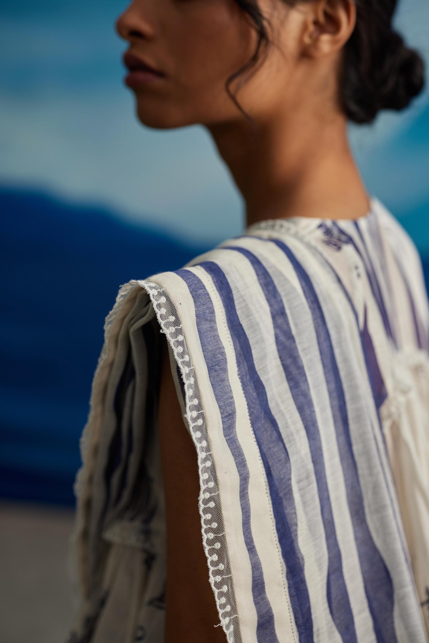 Willow Chanderi Stripe Saree w/p