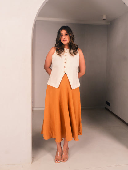 Amara Flared Linen Vest