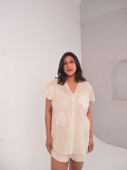 Cam Applique Cotton Net Set