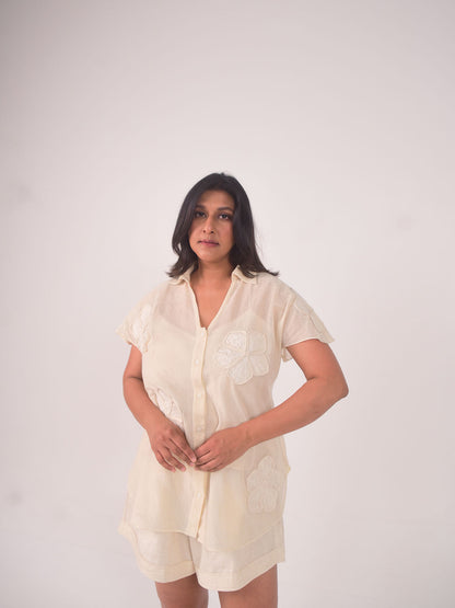 Cam Applique Cotton Net Set