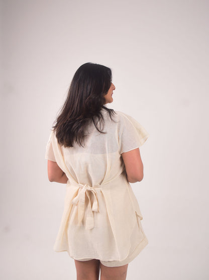 Cam Applique Cotton Net Shirt