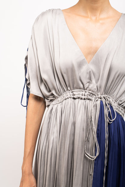 Grey-Blue Angrakha Dress