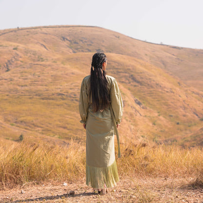 Moon Lit Top and Skirt Set - Green